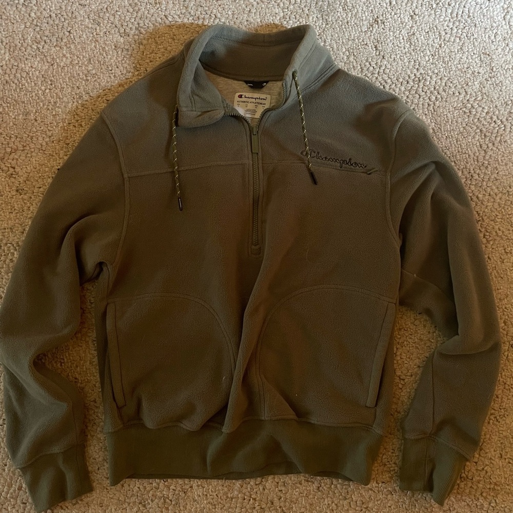 olive green champion quarter zip